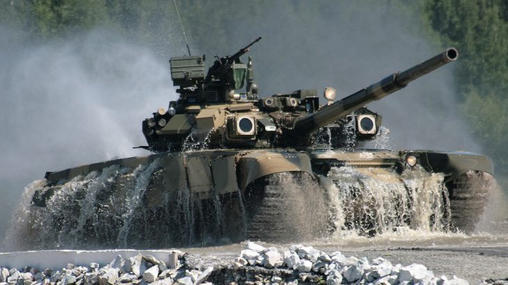 Tank T-90 ve vodě
