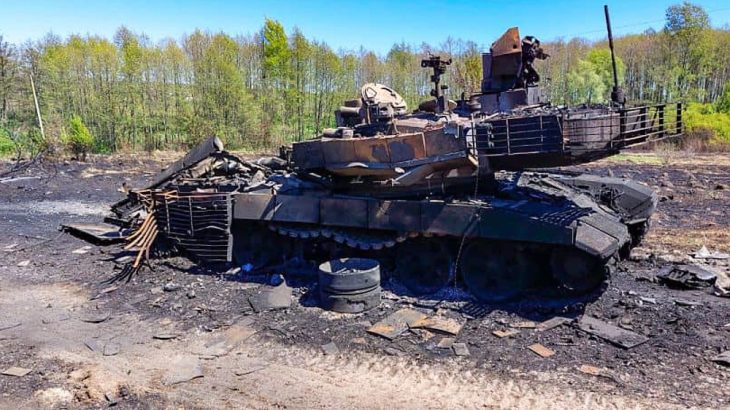 Zničený ruský T-90M