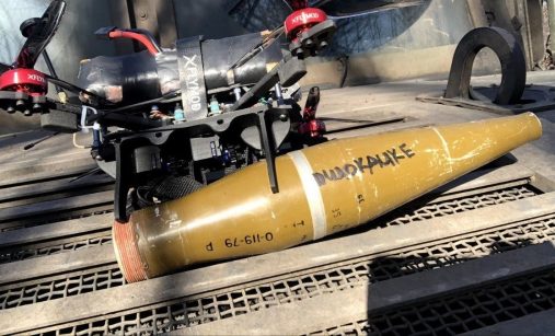 Ukrajinský MPV dron s RPG střelou