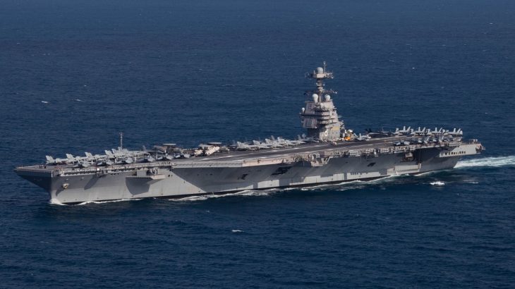 Letadlová loď USS Gerald R. Ford v Atlantiku