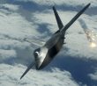 Americký letoun Lockheed Martin F-22 Raptor odpaluje fléru