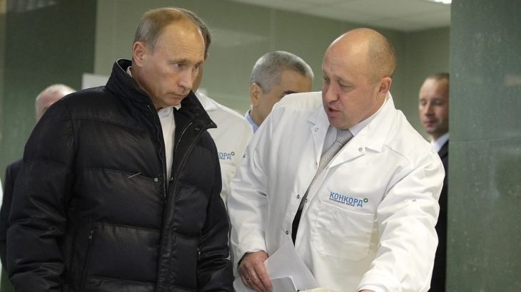 Vladimir Putin a Jevgenij Prigožin