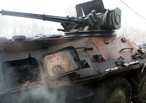 Zničena technika na východě Ukrajiny