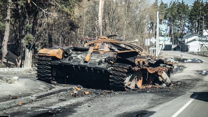 Zničený ruský tank