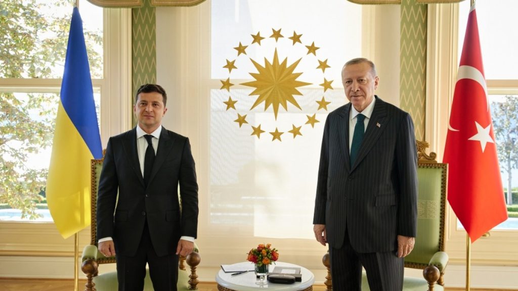Ukrajinský prezident Volodymir Zelenský a turecký Recep Tayyip Erdogan