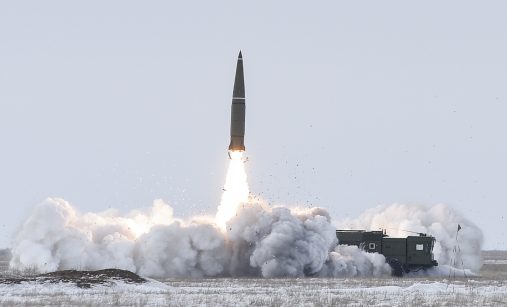 Odpálení ruské balistické rakety 9K720 Iskander-M