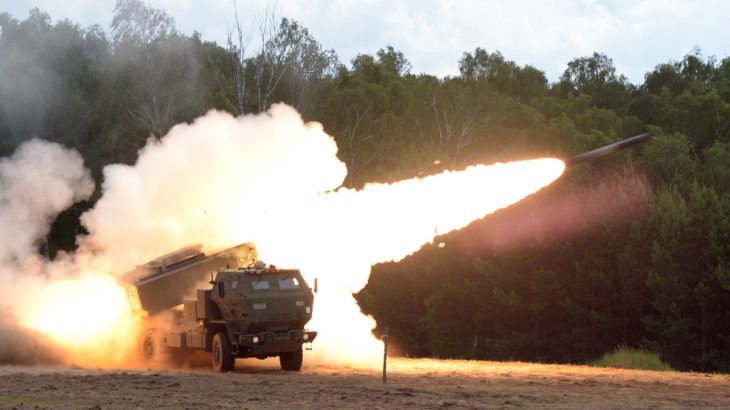 Odpálení střely z M142 HIMARS