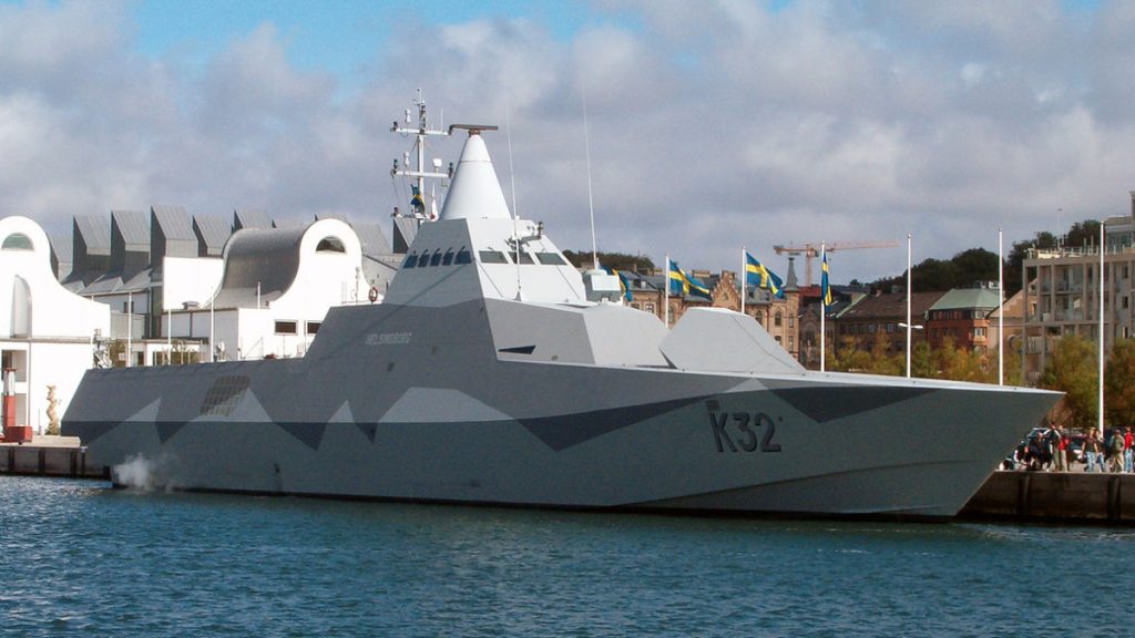 Konstrukce korvet třídy Visby zajišťuje nízký radarový odraz