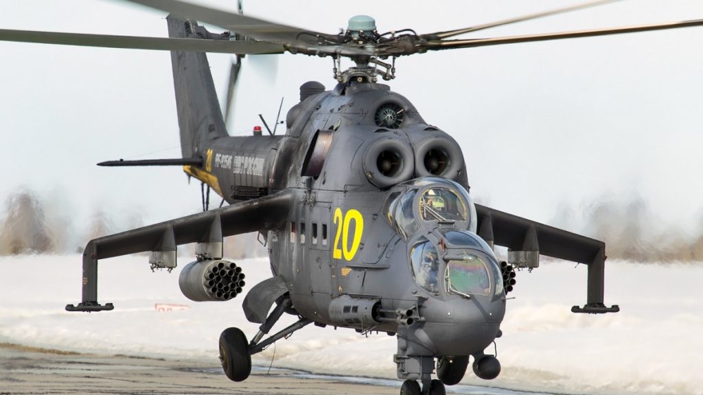 Mi-24P s viditelným dvouhlavňovým autokanonem