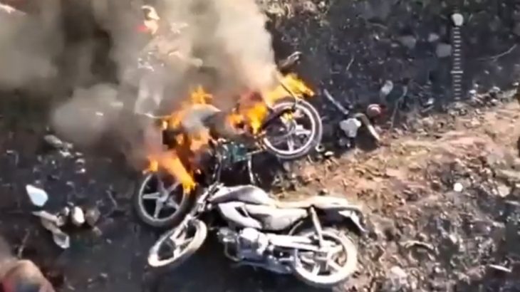 Zničené ruské motocykly