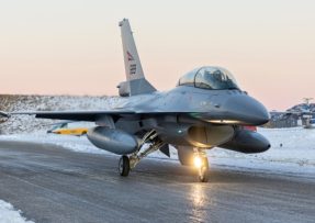 Norský F-16 na němž trénují ukrajinští piloti