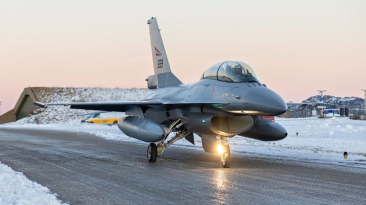 Norský F-16 na němž trénují ukrajinští piloti