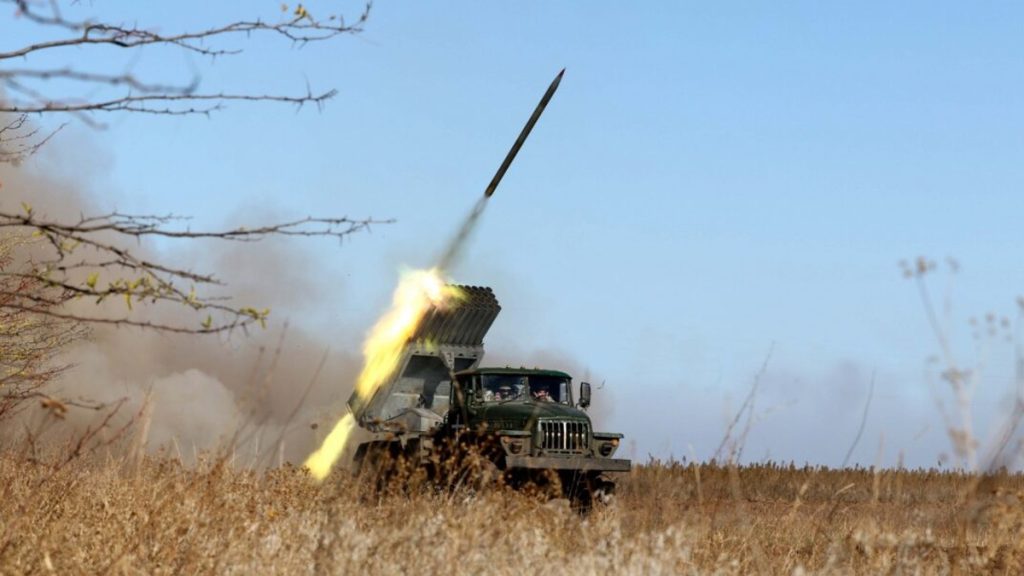 BM-21 Grad při střelbě