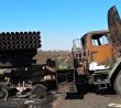 Zničený raketomet BM-21 Grad