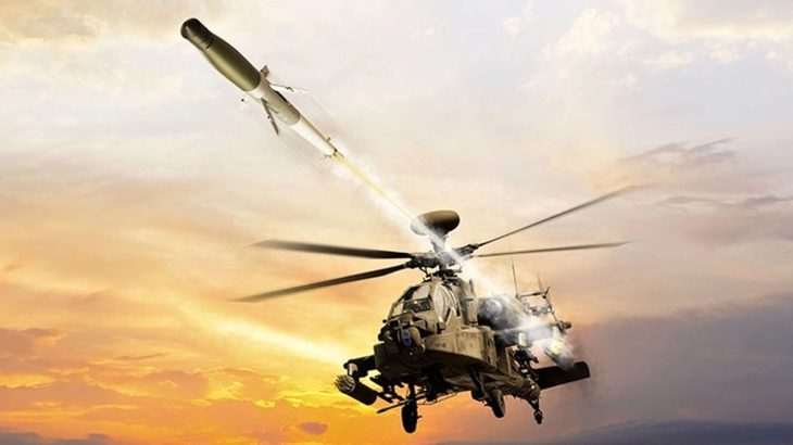 Raketa APKWS II odpálení z AH-64 Apache