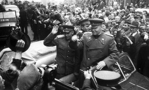 Oslavy osvobození Prahy - maršál Ivan Stěpanovič Koněv