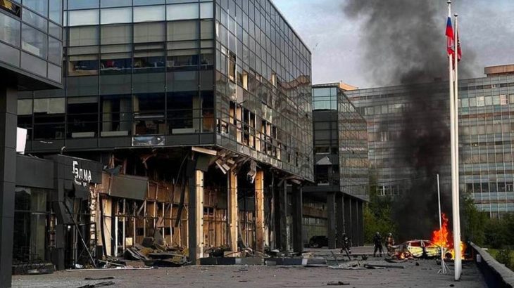 Požár v technologickém parku Elma v Moskvě