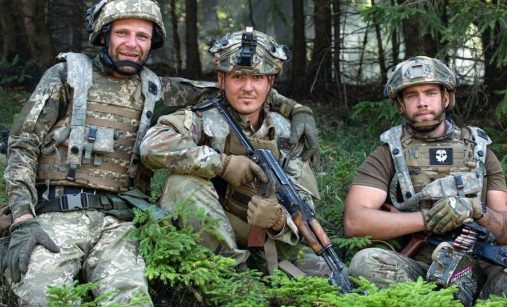 Ukrajinští vojáci v zácviku