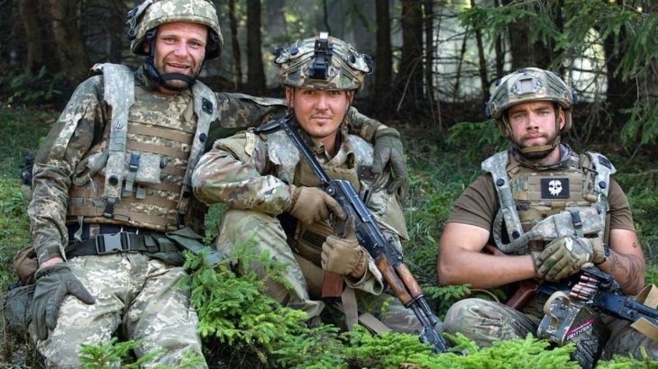 Ukrajinští vojáci v zácviku