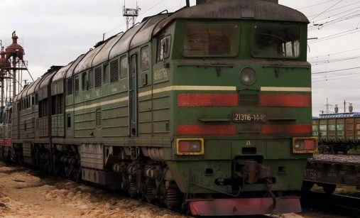 Starý ruský nákladní vlak