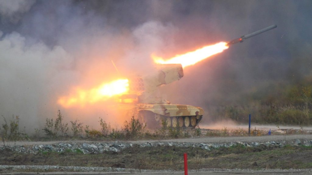Termobarický raketomet TOS-1 ruské armády