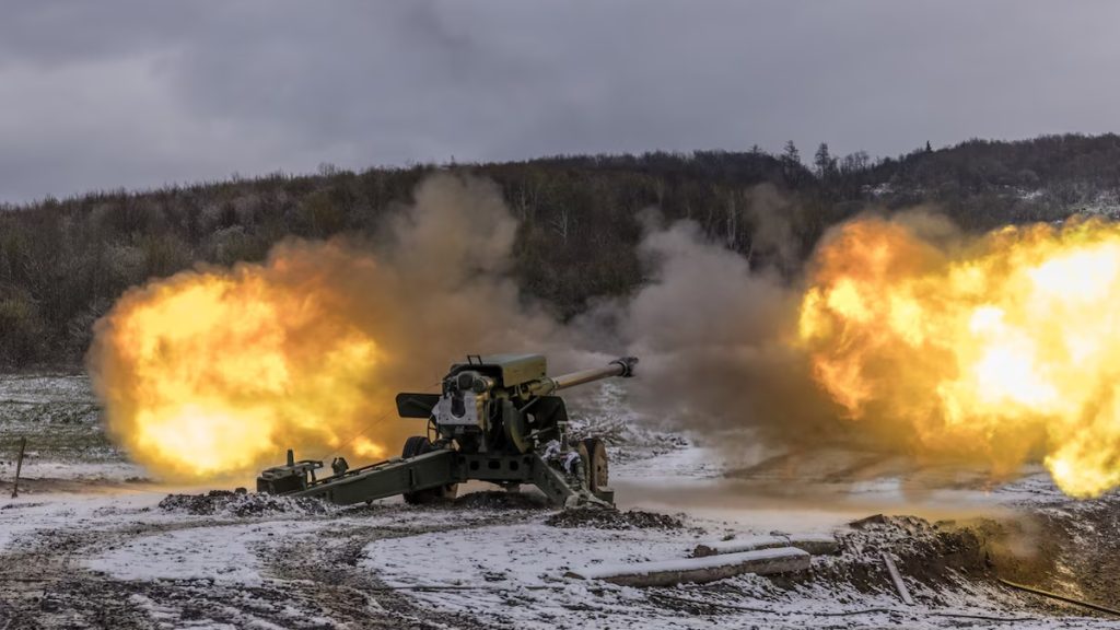 2P22 Bohdana při střelbě