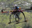 Průzkumný dron během letu