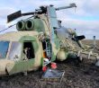 Ruský vrtulník Mi-8MTV-5M po nouzovém přistání
