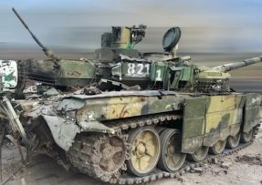 Zničený ruský tank T-90M Proryv-3