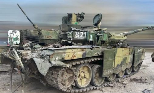 Zničený ruský tank T-90M Proryv-3