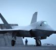 Letoun J-35 na palubě letadlové lodě Fujian