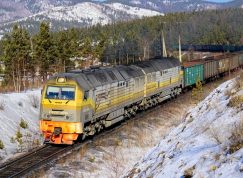 Ruský nákladní kontejnerový vlak