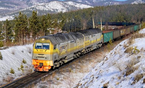 Ruský nákladní kontejnerový vlak