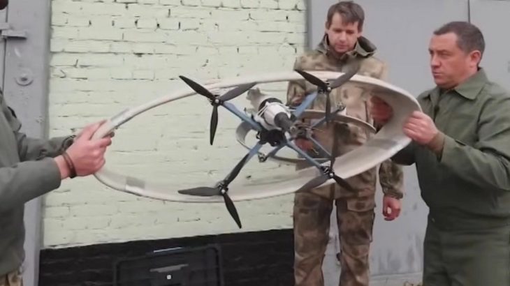 Ruský dron s uzavřeným křídlem