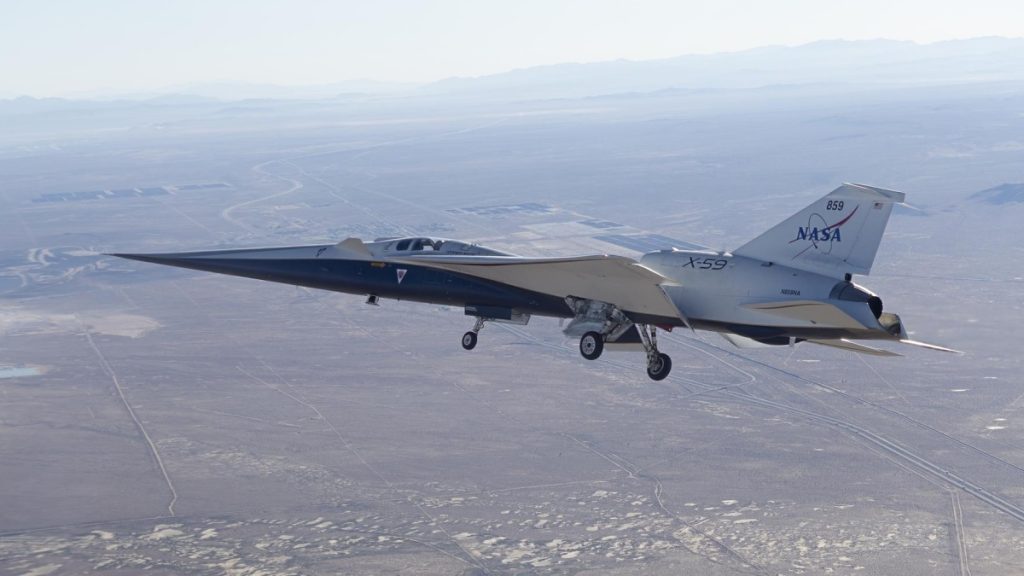X-59 během prvního letu