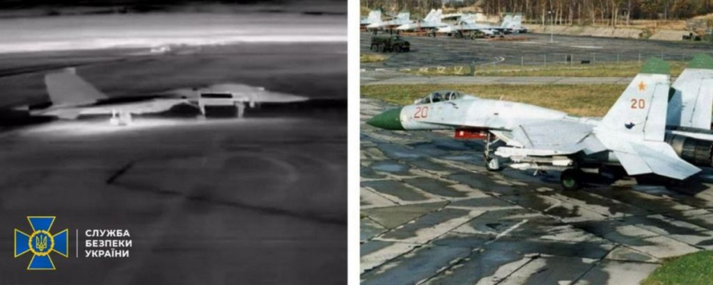 Suchoj Su-27, který Ukrajinci zasáhli na letišti Belbek