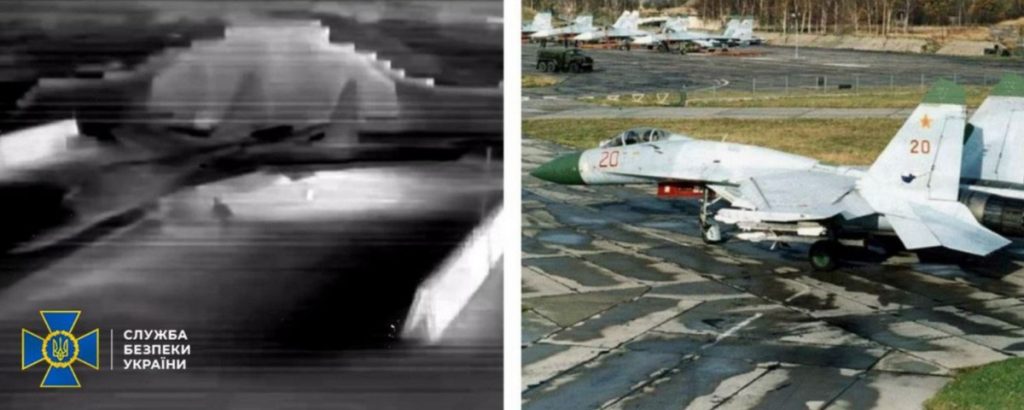 Suchoj Su-27, který Ukrajinci zasáhli na letišti Belbek