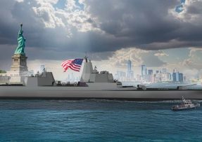 Ilustrace bitevní lodi třídy Trump