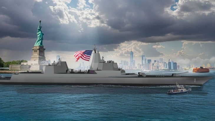 Ilustrace bitevní lodi třídy Trump