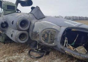 Havarovaný vrtulník Mi-35