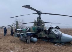 Sestřelený vrtulník Ka-52