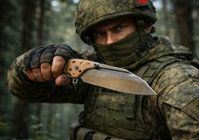 Ruský voják s nožem