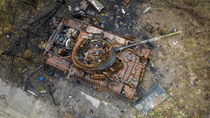 Zničený ruský tank T-80