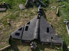 Sestřelený dron typu Shahed, nejspíše Geran-2