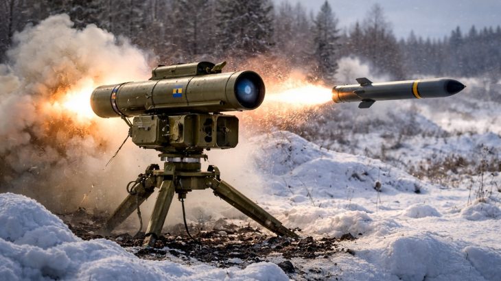 Stugna-P střílí ve sněhu