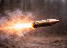 Munice ráže 30 mm při výstřelu z kanonu 2A42