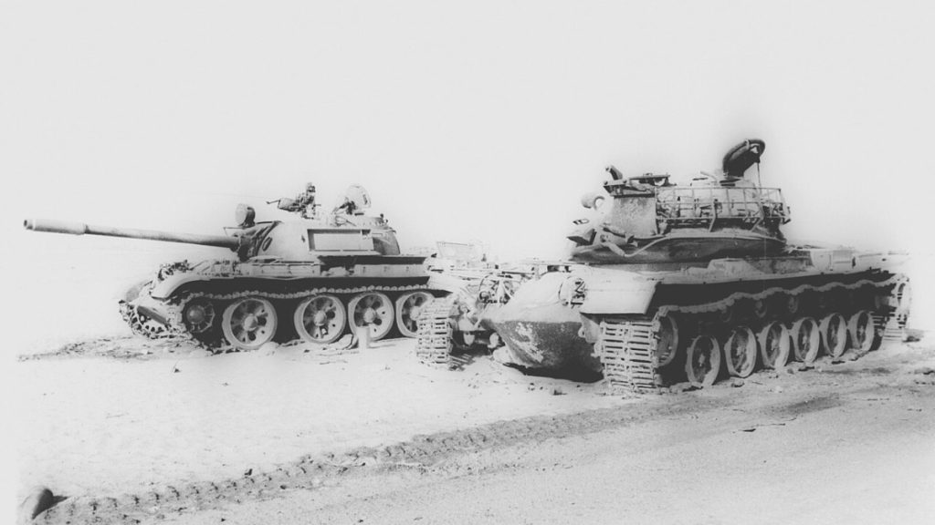 Izraelský a egyptský tank zničené v Jom Kippurské vílce