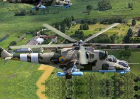 Ukrajinský bitevní vrtulník Mi-24