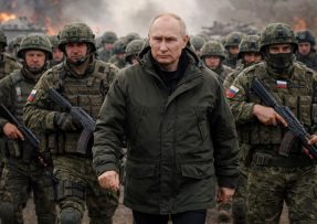 Vladimir Putin a ruští vojáci