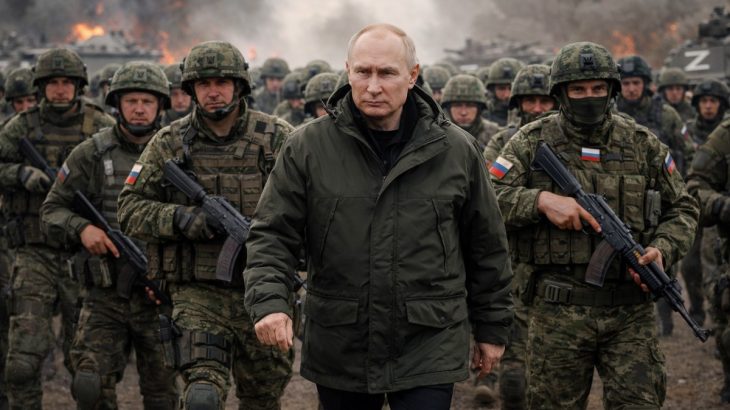 Vladimir Putin a ruští vojáci